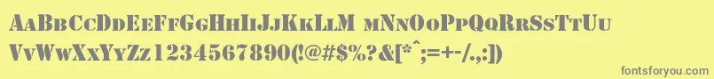 Shablonc Font – Gray Fonts on Yellow Background