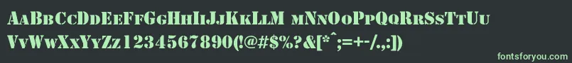 Shablonc Font – Green Fonts on Black Background