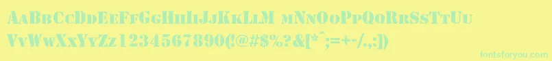 Shablonc Font – Green Fonts on Yellow Background