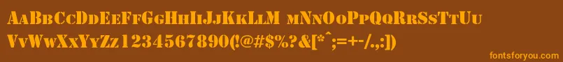 Shablonc Font – Orange Fonts on Brown Background