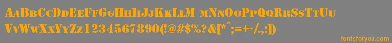 Shablonc Font – Orange Fonts on Gray Background