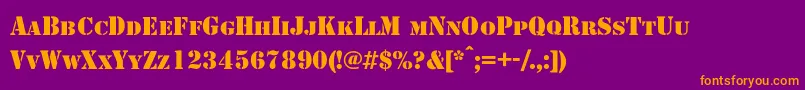 Shablonc Font – Orange Fonts on Purple Background