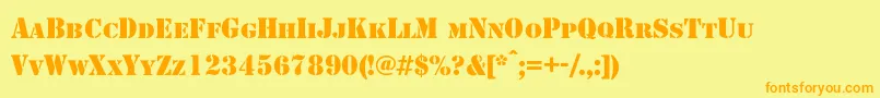 Shablonc Font – Orange Fonts on Yellow Background