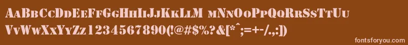 Shablonc Font – Pink Fonts on Brown Background