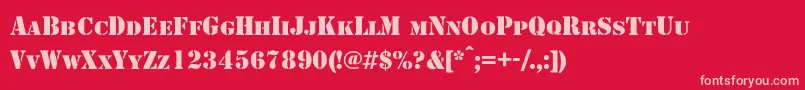 Shablonc Font – Pink Fonts on Red Background