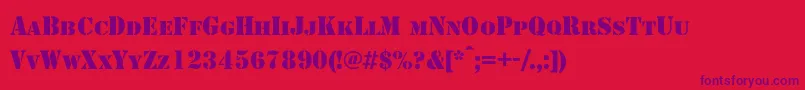 Shablonc Font – Purple Fonts on Red Background