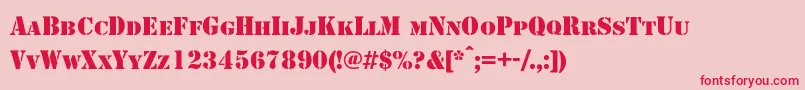 Shablonc Font – Red Fonts on Pink Background