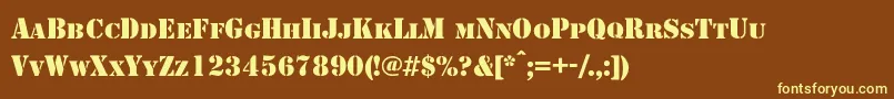 Shablonc Font – Yellow Fonts on Brown Background