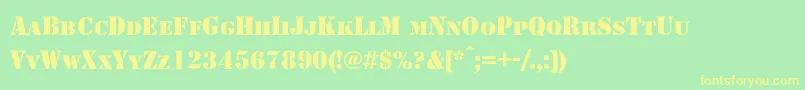 Shablonc Font – Yellow Fonts on Green Background