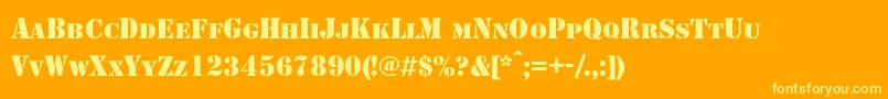 Shablonc Font – Yellow Fonts on Orange Background