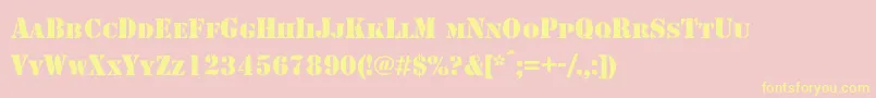 Shablonc Font – Yellow Fonts on Pink Background