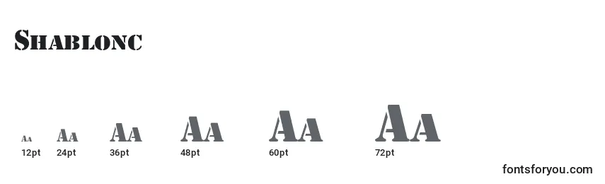 Shablonc Font Sizes