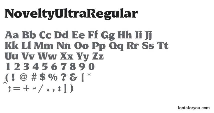 Schriftart NoveltyUltraRegular – Alphabet, Zahlen, spezielle Symbole