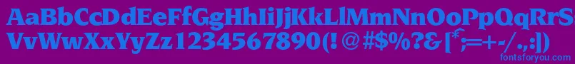 NoveltyUltraRegular Font – Blue Fonts on Purple Background