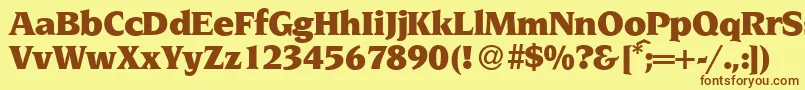 NoveltyUltraRegular Font – Brown Fonts on Yellow Background