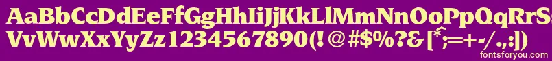 NoveltyUltraRegular Font – Yellow Fonts on Purple Background