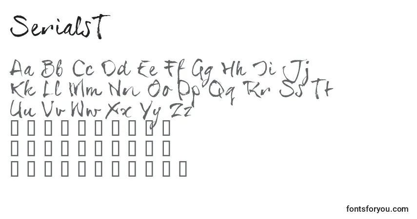 Schriftart SerialsT – Alphabet, Zahlen, spezielle Symbole
