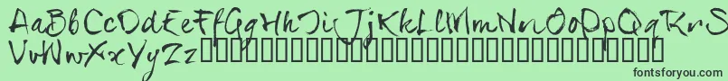 フォントSerialsT – 緑の背景に黒い文字