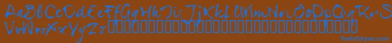 SerialsT Font – Blue Fonts on Brown Background