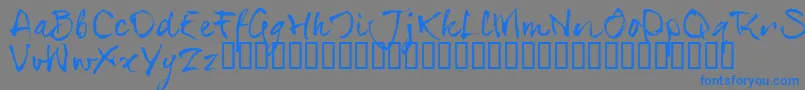 フォントSerialsT – 灰色の背景に青い文字