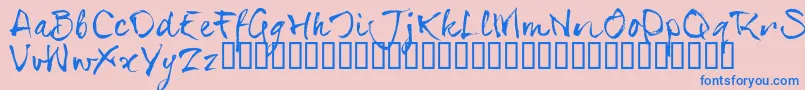 フォントSerialsT – ピンクの背景に青い文字