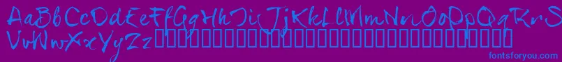 SerialsT-Schriftart – Blaue Schriften auf violettem Hintergrund
