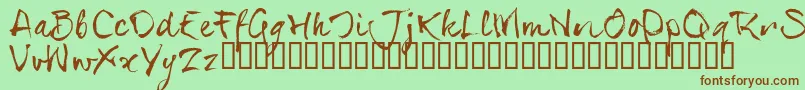 SerialsT-fontti – ruskeat fontit vihreällä taustalla