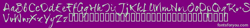 SerialsT-fontti – vihreät fontit violetilla taustalla