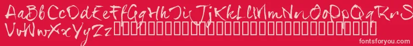 SerialsT-fontti – vaaleanpunaiset fontit punaisella taustalla
