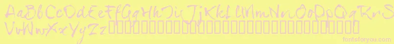 SerialsT Font – Pink Fonts on Yellow Background
