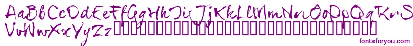 SerialsT-fontti – violetit fontit valkoisella taustalla