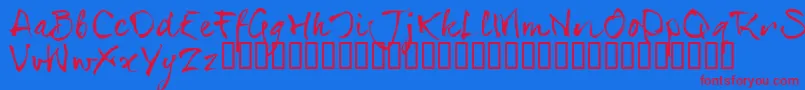 SerialsT-fontti – punaiset fontit sinisellä taustalla