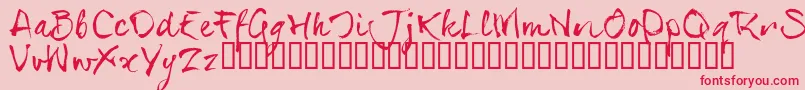 SerialsT-Schriftart – Rote Schriften auf rosa Hintergrund