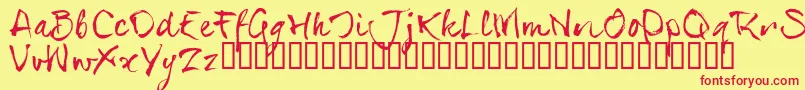 SerialsT-fontti – punaiset fontit keltaisella taustalla