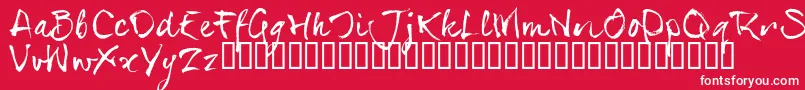 SerialsT-fontti – valkoiset fontit punaisella taustalla