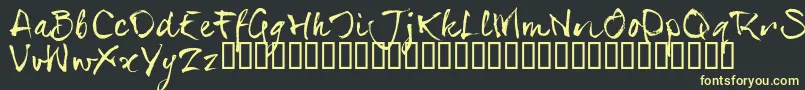 SerialsT-fontti – keltaiset fontit mustalla taustalla