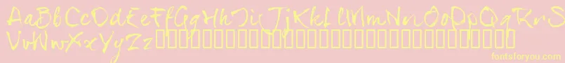 SerialsT Font – Yellow Fonts on Pink Background