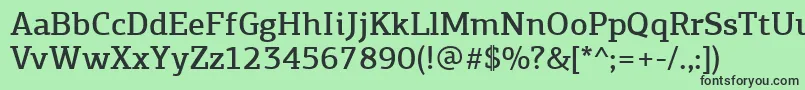 フォントPfagoraslabproMedium – 緑の背景に黒い文字