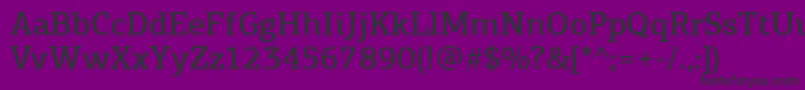 Więcej informacji o czcionce PfagoraslabproMedium Czcionka PfagoraslabproMedium – czarne czcionki na fioletowym tle