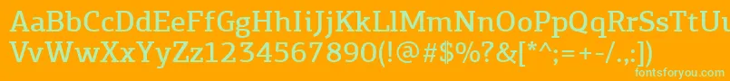 PfagoraslabproMedium Font – Green Fonts on Orange Background