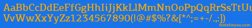 PfagoraslabproMedium Font – Orange Fonts on Blue Background