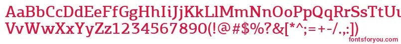 フォントPfagoraslabproMedium – 白い背景に赤い文字