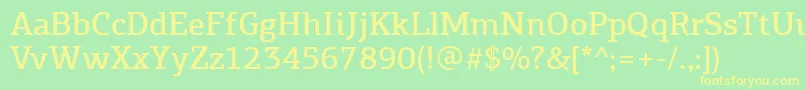 PfagoraslabproMedium Font – Yellow Fonts on Green Background