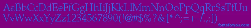 Latinopal3Lightsh Font – Blue Fonts on Purple Background