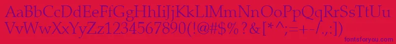 Latinopal3Lightsh Font – Purple Fonts on Red Background