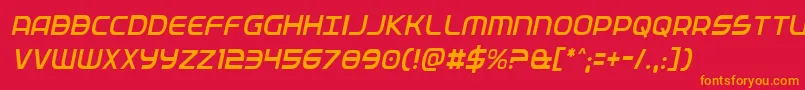 Fedservicelightcondital Font – Orange Fonts on Red Background