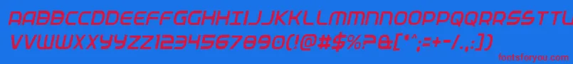Fedservicelightcondital Font – Red Fonts on Blue Background