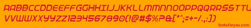 Fedservicelightcondital Font – Red Fonts on Orange Background