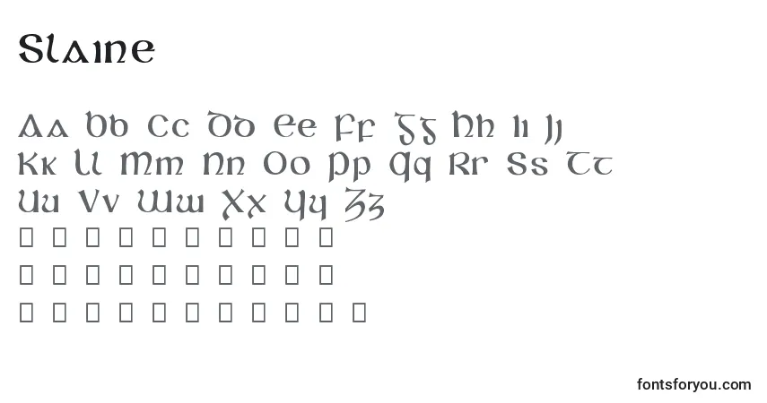 Schriftart Slaine – Alphabet, Zahlen, spezielle Symbole