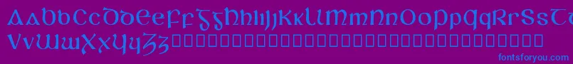フォントSlaine – 紫色の背景に青い文字